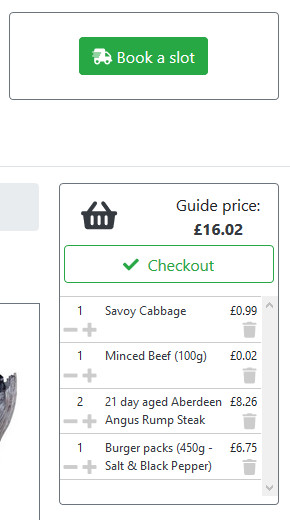 Delivery block in the FoodCommerce default theme before slot is selected