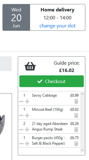 Delivery block in the FoodCommerce default theme after slot is selected