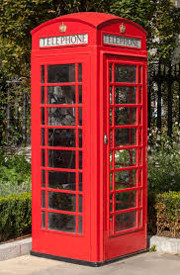 Red British telephone box