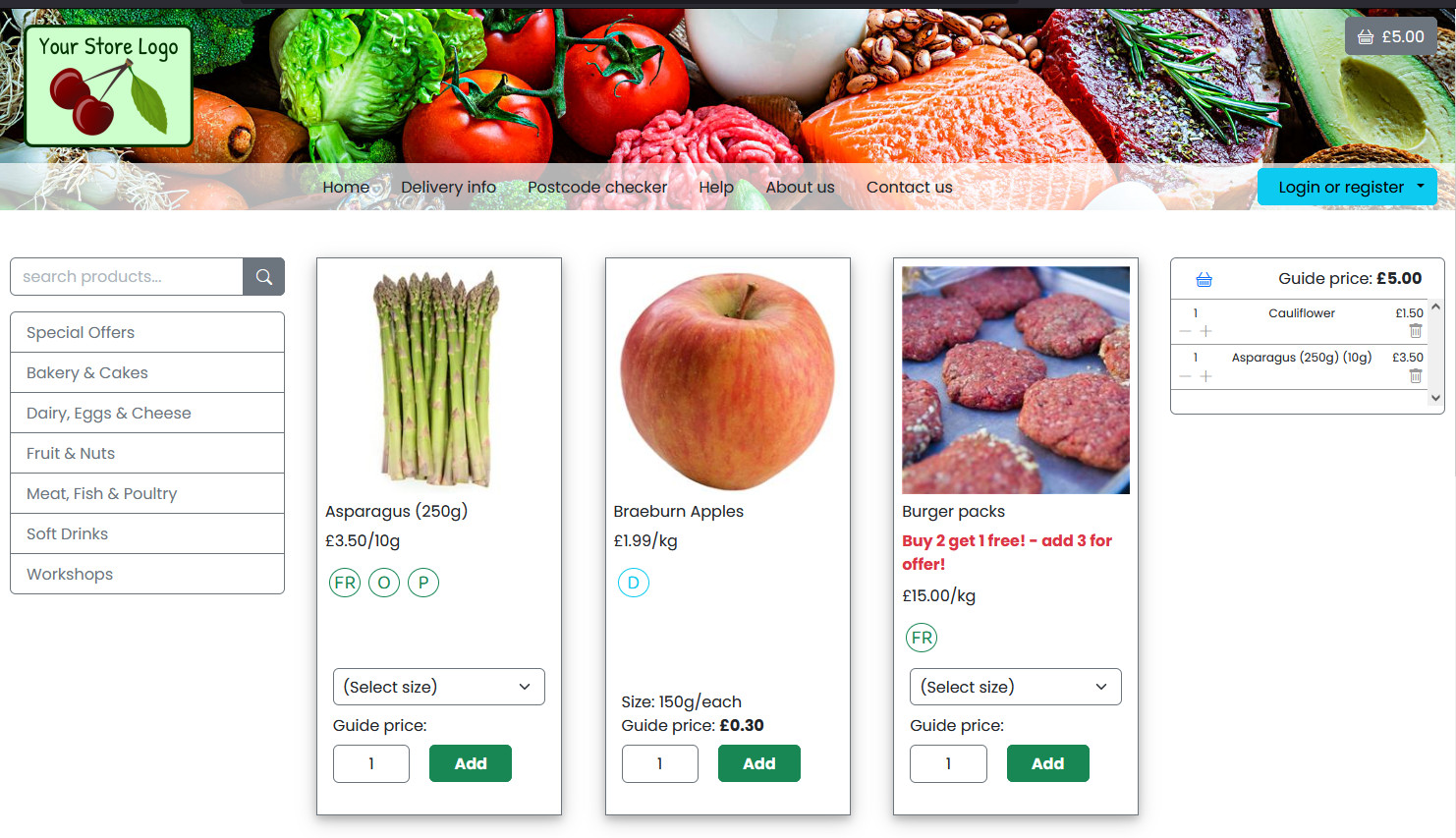 FoodCommerce default store fron theme